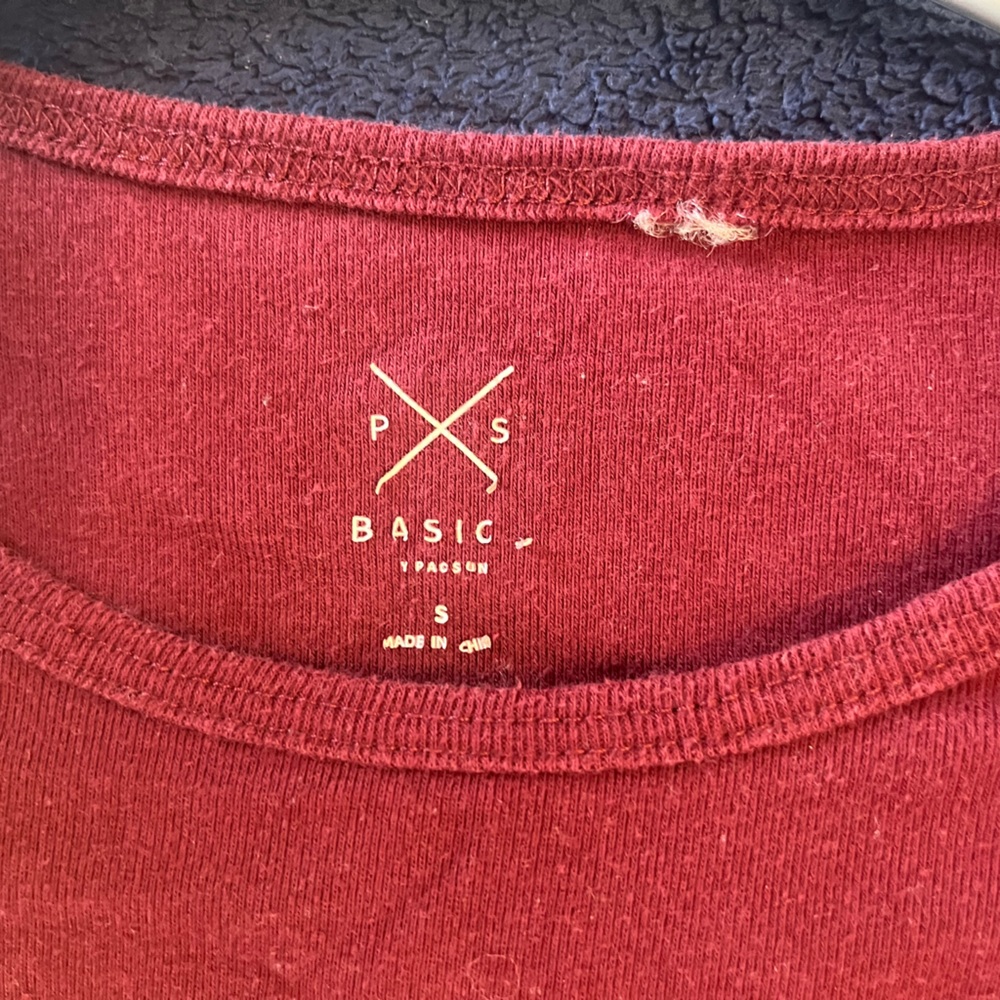 Pacsun maroon full sleeve t shirt